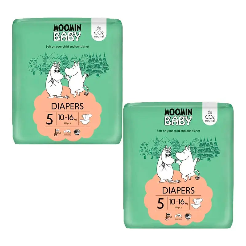 Moomin Baby Nappies Size 5 , 2 x 40 units