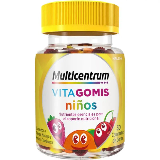 Multicentrum Vitagomis Junior Multivitamin For Children Cherry, Orange & Strawberry Flavour, 30 gummies