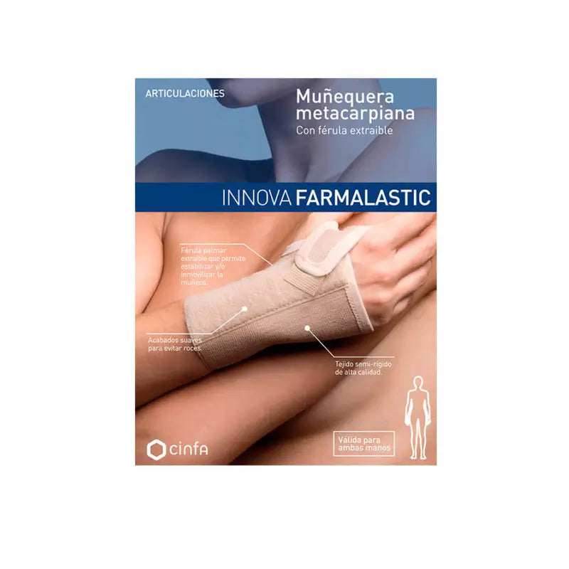 Farmalastic Metacarpal Wrist Wrap With Removable Splint, Size M Beige