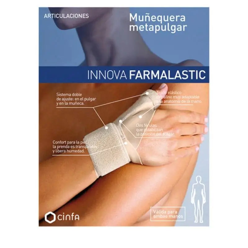 Farmalastic  Muñequera Metapulgar, Talla 2 Beige