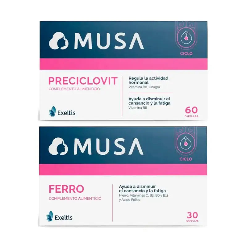 Musa Pack Preciclovit Premenstrual + Ferro , 60 + 30 capsules