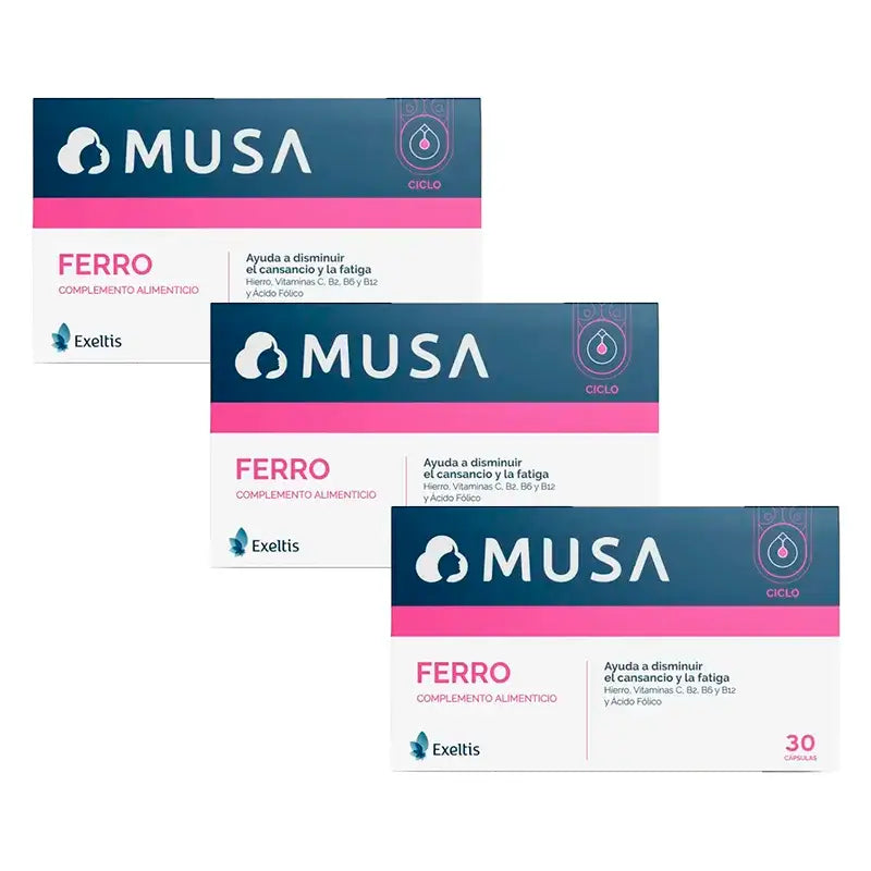 Musa Triplo Ferro Iron Food Supplement , 3 x 30 capsules