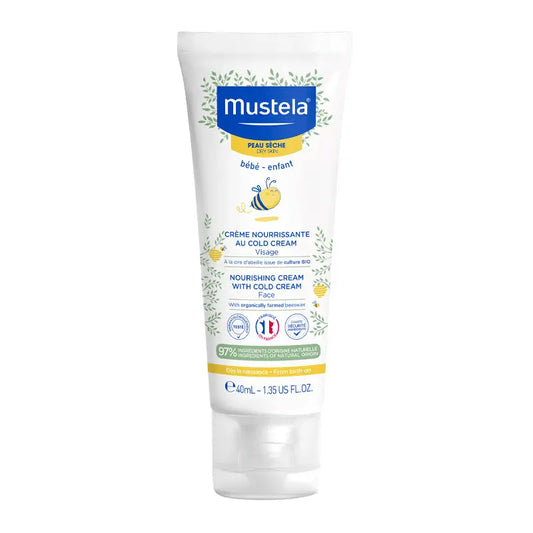 Mustela Crema Facial Nutritiva Al Cold Cream con Cera de Abeja Bio, 40 ml