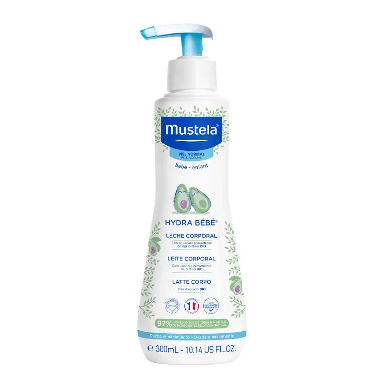 Mustela Hydra Bebé Leche Corporal con Aguacate Bio, 300 ml