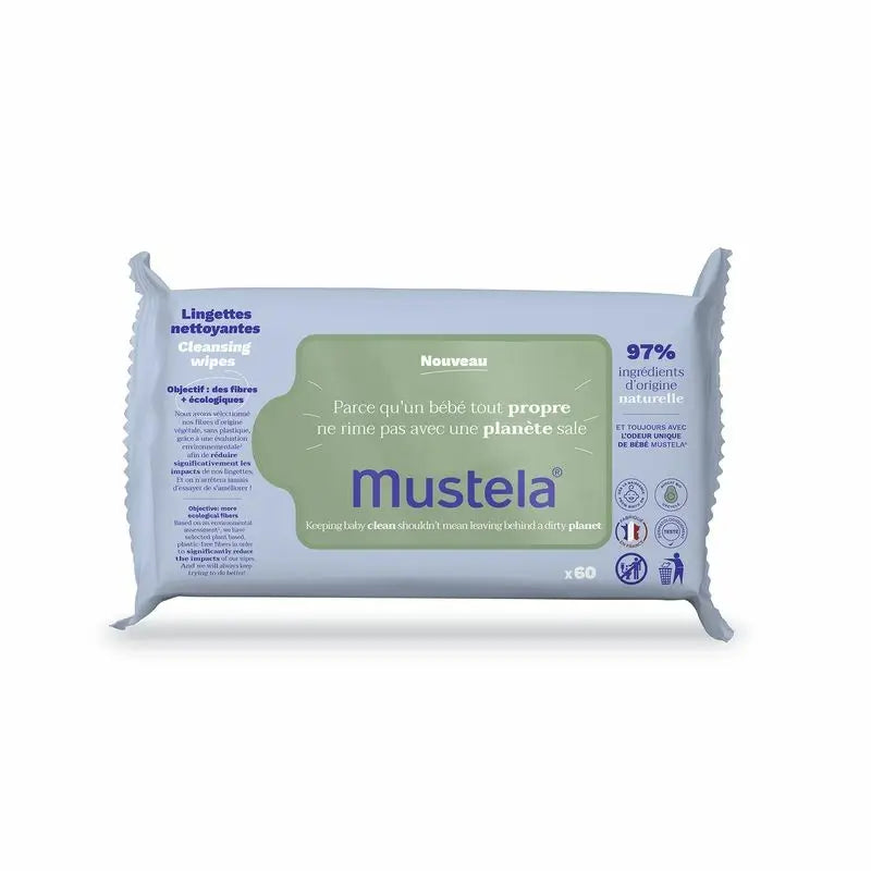 Mustela Cleansing Wipes with Avocado Bio, 60 units