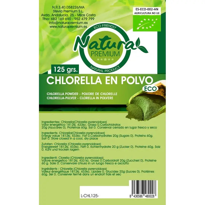 Natura Premium Chlorella Powder Bio , 125 gr