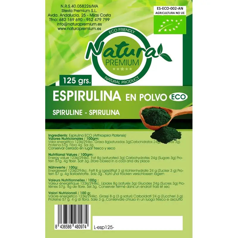 Natura Premium Spirulina Powder Bio , 125 g