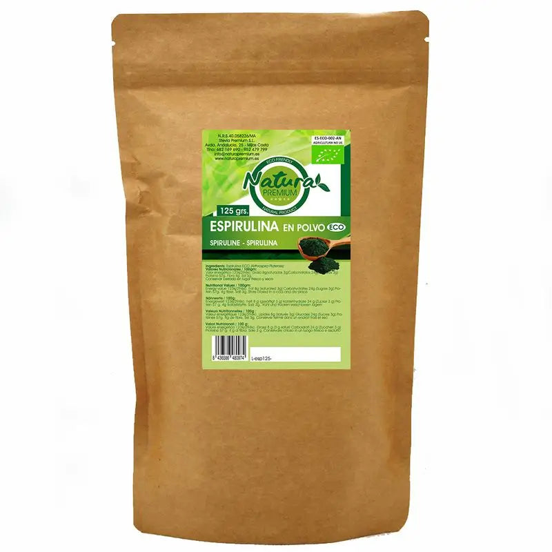 Natura Premium Espirulina En Polvo Bio , 125 gr