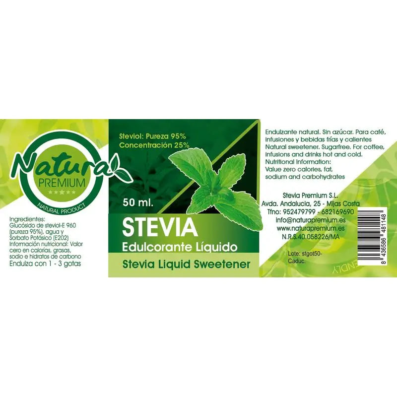 Natura Premium Stevia Liquid Extract , 50 ml