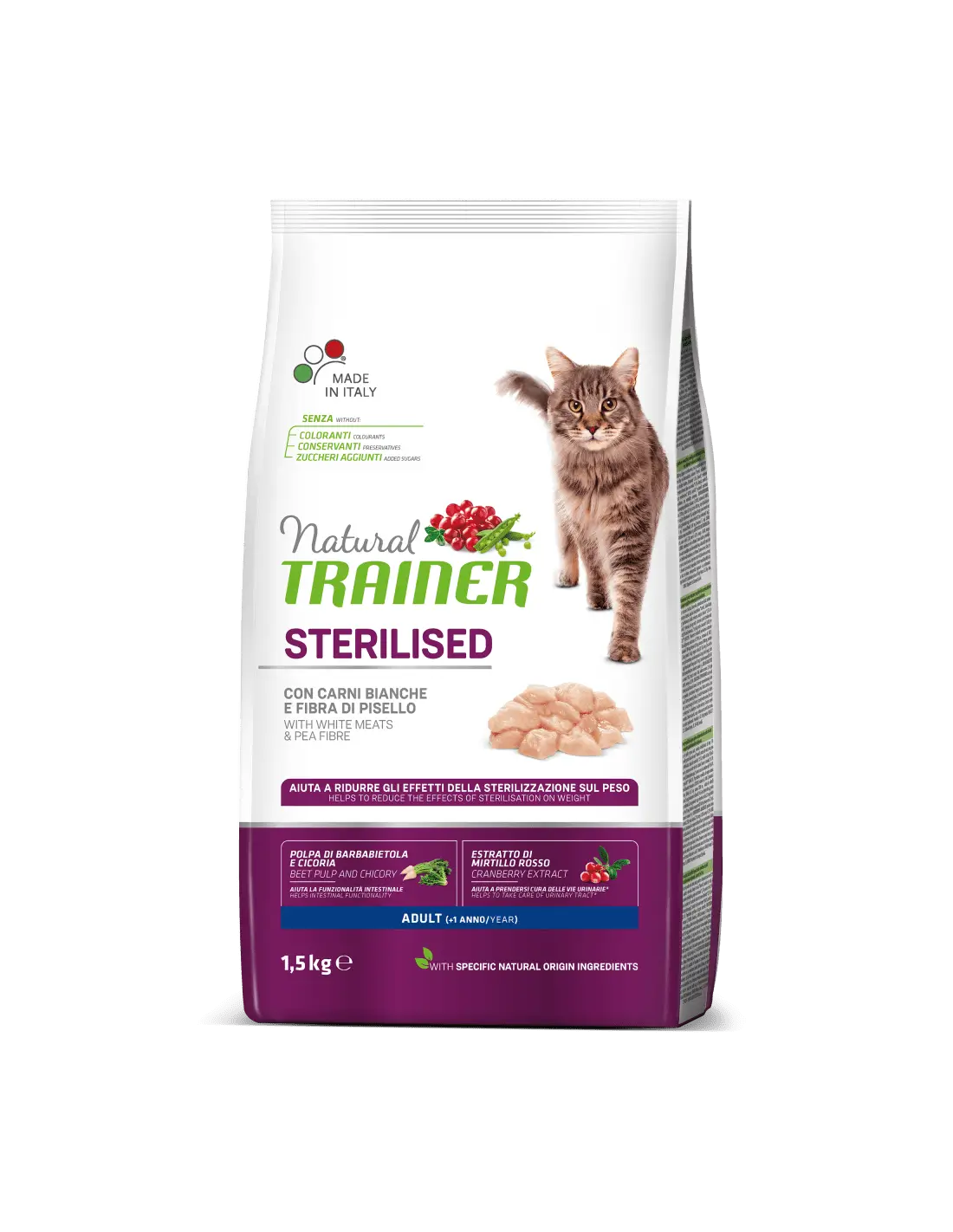 Natural T.Feline Adul Esterilizado Carne Blanca 1,5Kg, pienso para gatos