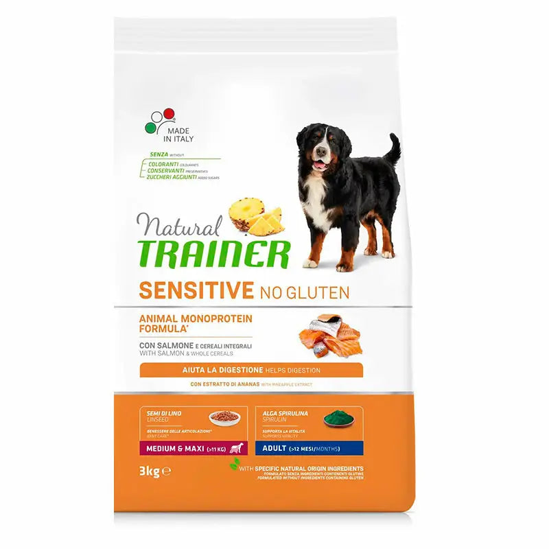 Natural Trainer Canine S/Gluten Adult Salmon 3Kg, pienso para perros