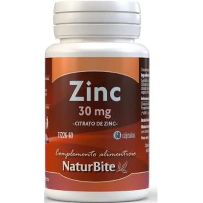 Naturbite Zinc Citrato 30Mg 60 Cápsulas