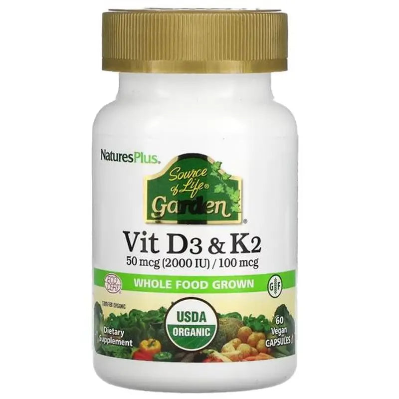 Natures Plus Garden Vitamina D3&K2 60Cap. 