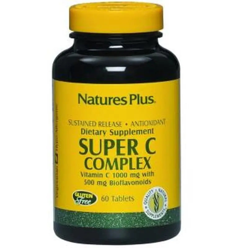 Natures Plus Super C Complex+Bioflavonoides(Accion Retard.)60Co 