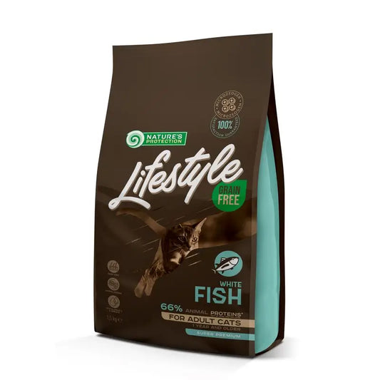 Natures Protection Lifestyle Grain Free For Cats White Fish 1,5Kg