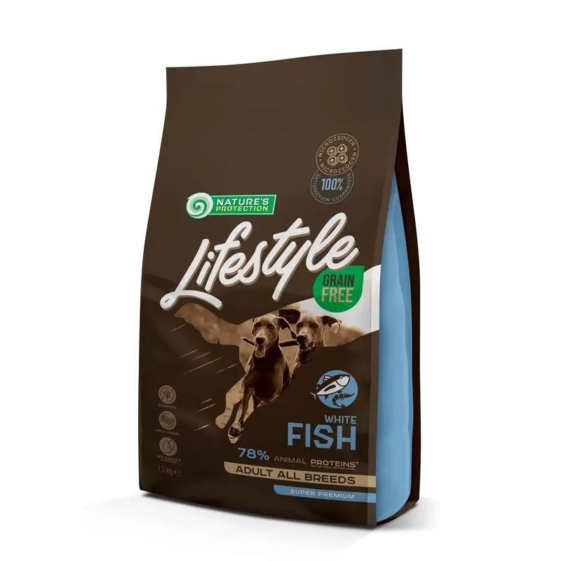 Natures Protection Lifestyle Grain Free For Dogs White Fish, 1,5Kg