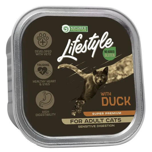 Natures Protection Lifestyle For Sensitive Digestion Cats With Duck, 14X85Gr