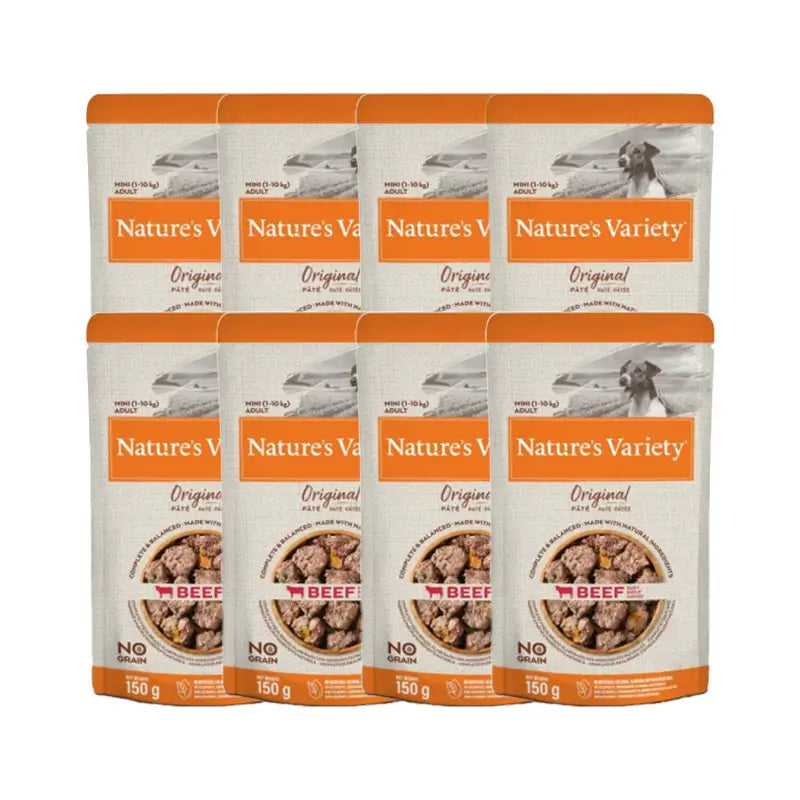 Nature'S Variety Canine Adult Original Pate Mini Buey, 8 x 150 g, comida húmeda para perros