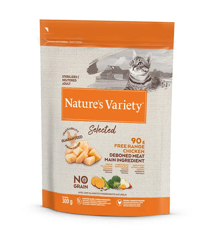 Nature'S Variety Feline Adult Selected Esterilizado Pollo, 8 x 300 g, pienso para gatos