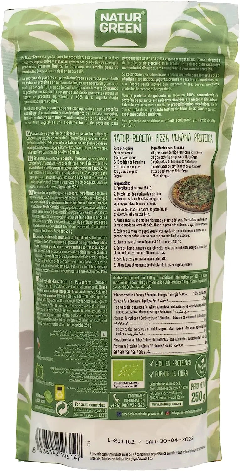 Naturgreen Pea Protein Bio, 250 G