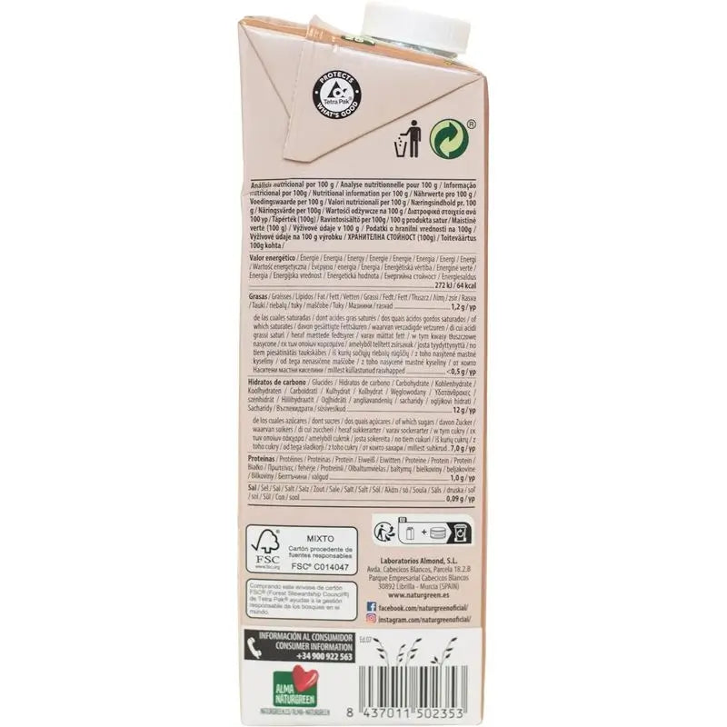 Naturgreen Vegetable Oat Drink With Choco-Calcium 1Lt 6Uds.