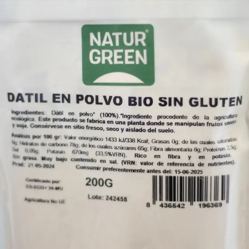 Naturgreen Organic Date Flour, 200 g