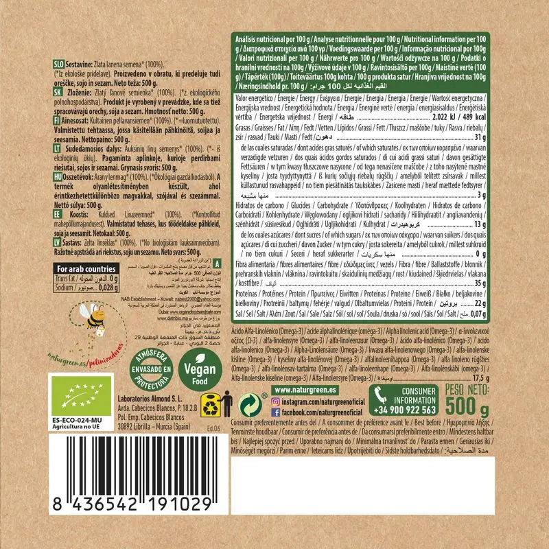 Naturgreen Golden Flax Organic, 500 g