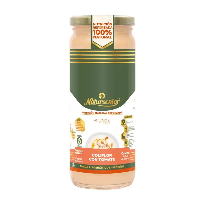 Natursenior Adult Vegetable Cream with Cauliflower and Smoked Tomato with Omega 3 Dha, Prebiotics and Protein. , 255 gr