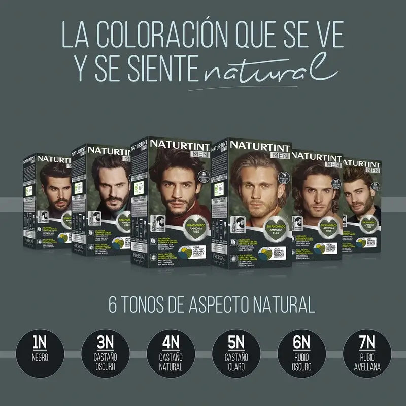 Naturtint Men Permanent Hair & Beard Colouring for Men 4N Ammonia Free - Natural Brown