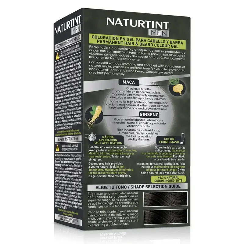 Naturtint Men Permanent Hair & Beard Colouring for Men 4N Ammonia Free - Natural Brown