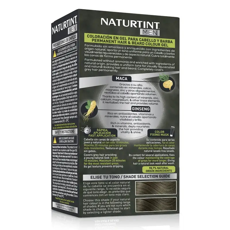 Naturtint Men Permanent Hair & Beard Colouring for Men Ammonia Free 7N - Hazelnut Blonde