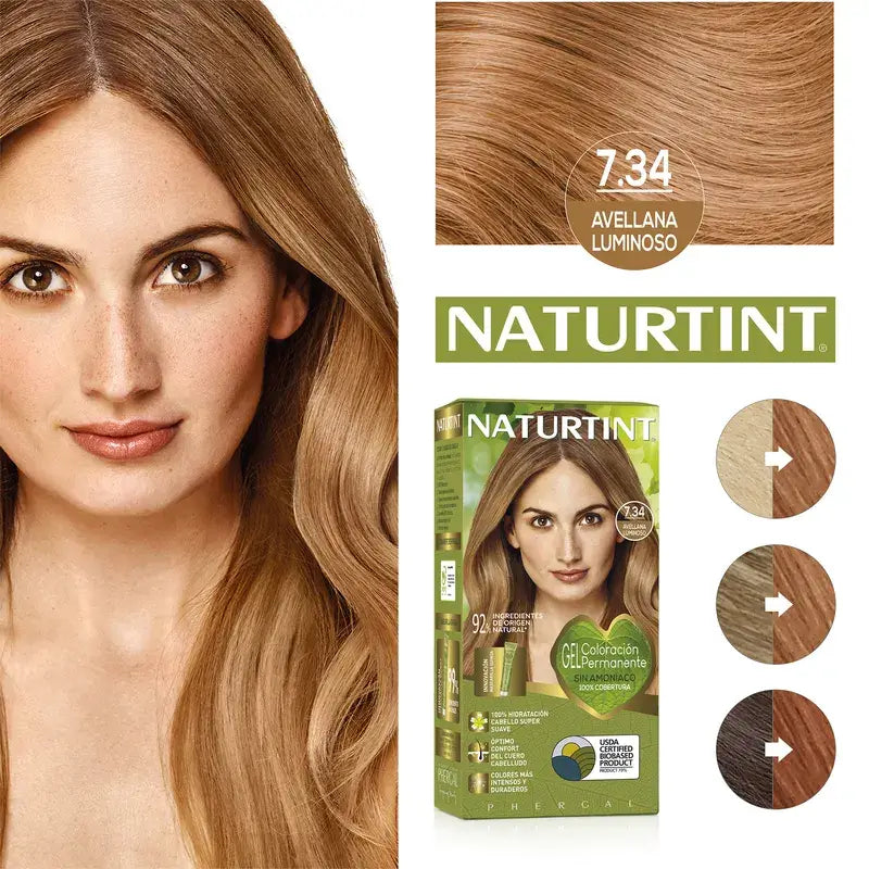 Naturtint Permanent Colouring Ammonia Free Dye 7.34 - Hazelnut Luminous