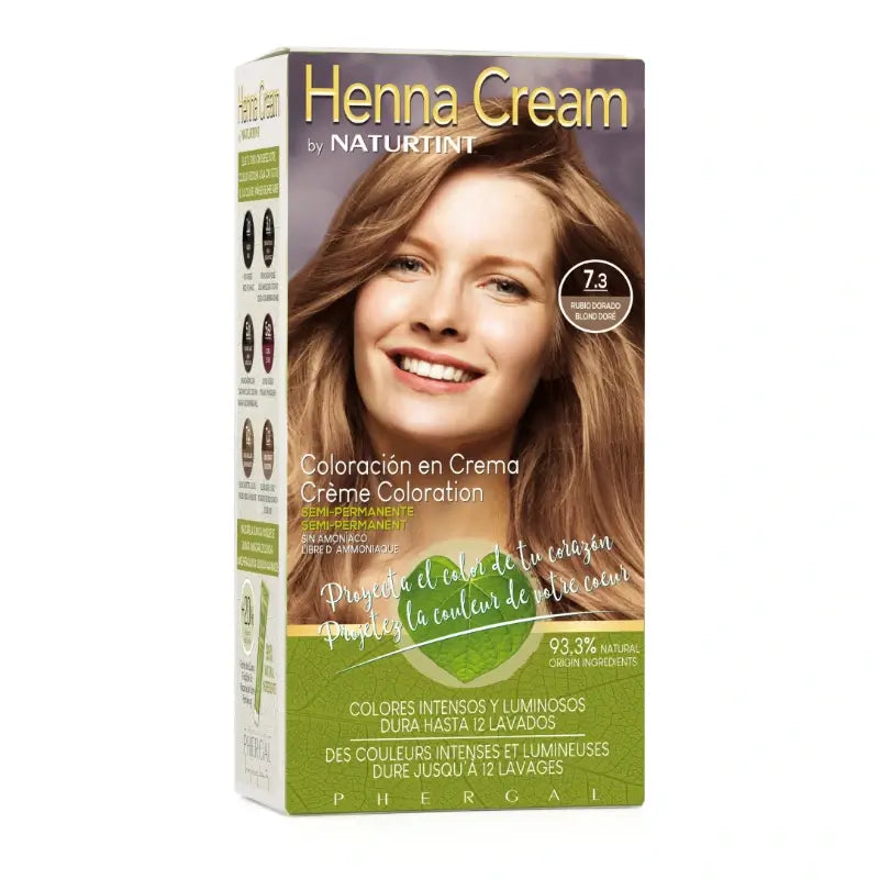 Naturtint Henna Cream Semi-Permanent Natural Colouring Ammonia Free Hair Color 7.3 Golden Blonde