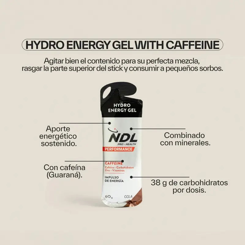 NDL Pro-Health Energy Gel with Caffeine Cola Flavour, Pack 12x60 grams