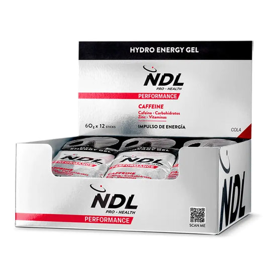 NDL Pro-Health Energy Gel with Caffeine Cola Flavour, Pack 12x60 grams