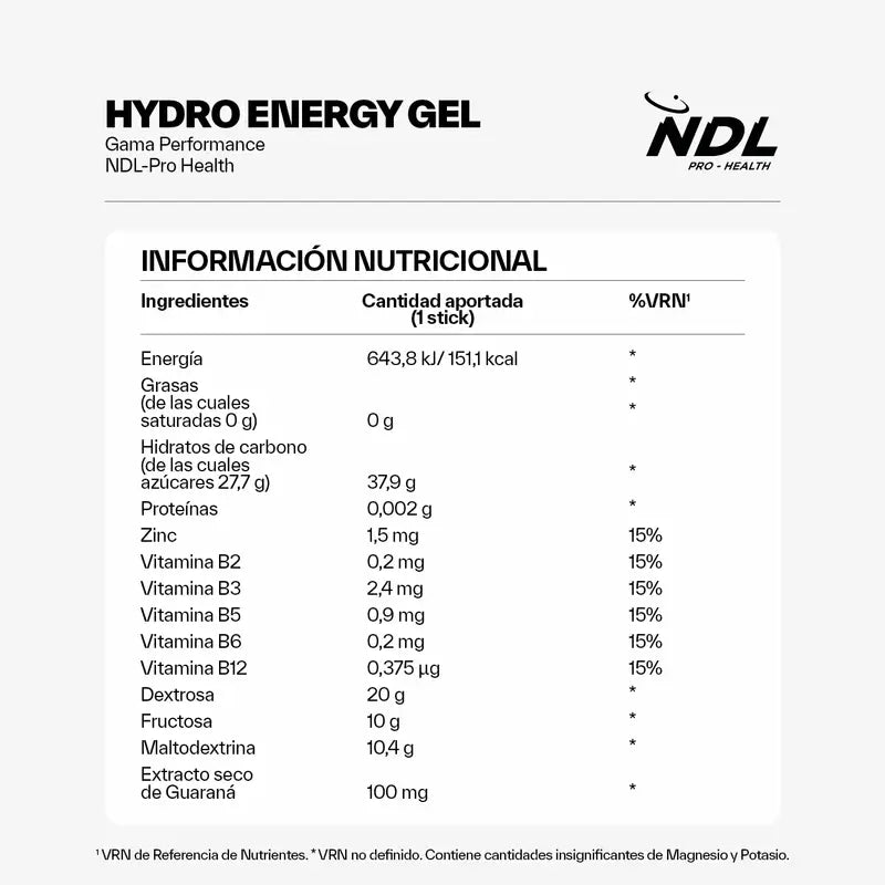 NDL Pro-Health Caffeine Free Energy Gel Cola flavour, pack of 12x60 grams