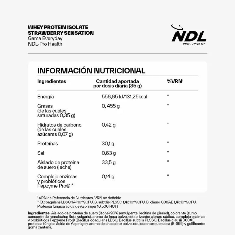 Ndl Pro-Health Whey Protein Isolate - Isolated Protein, Strawberry Sensation , 500 g