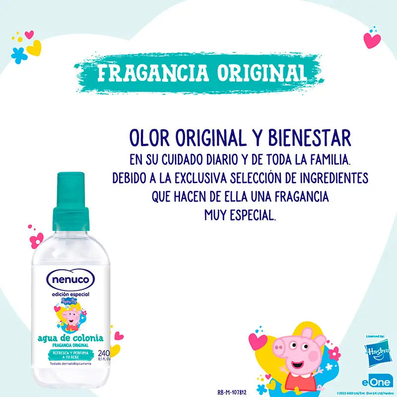 Nenuco Agua de Colonia Peppa Pig Fragancia Original, 240 ml + vaso Peppa Pig de regalo