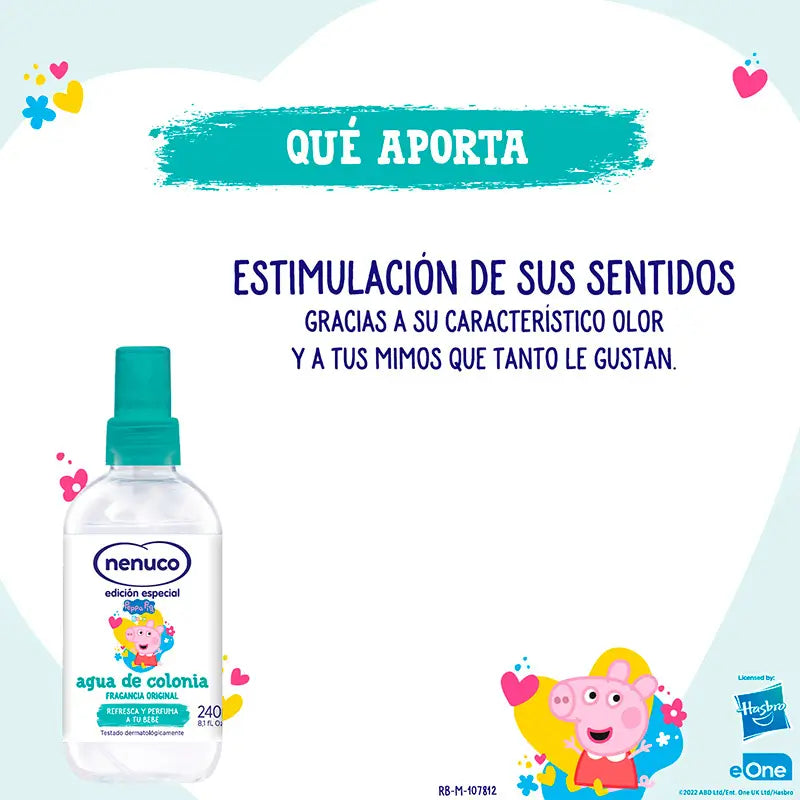 Nenuco Agua de Colonia Peppa Pig Fragancia Original, 240 ml + vaso Peppa Pig de regalo