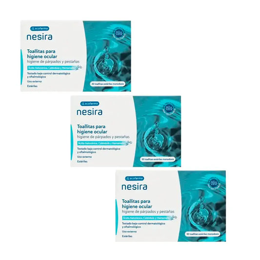 Nesira Eye Hygiene Wipes Pack, 3X 30 pcs., 90 pcs.