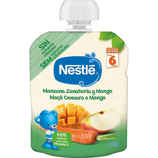 Nestlé Bolsita Manzana, Zanahoria y Mango, 90 gr