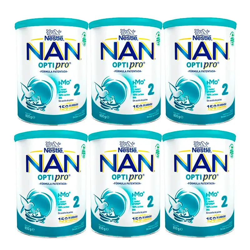 Nestlé Nan Optipro 2 Formula milk, 6 x 800g