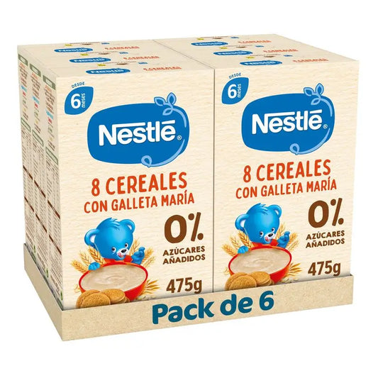 Nestlé 6-Pack of 6 porridges 8 Cereals with Maria biscuit, 475g