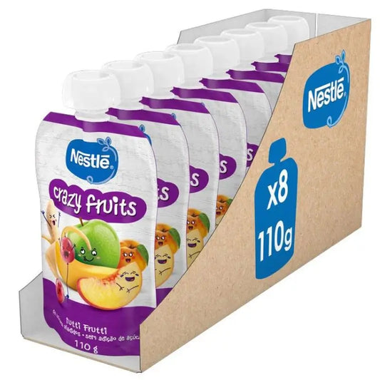 NESTLÉ Pack Puree Sachet Crazy Fruits , 110g x 8 units