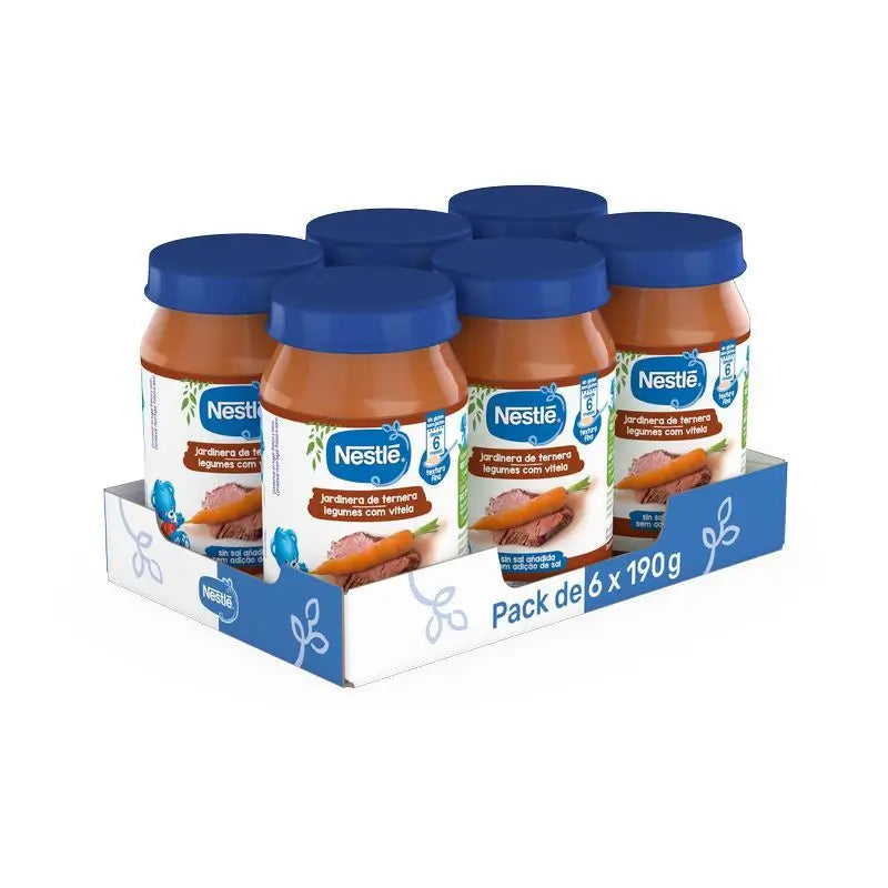 NESTLÉ Pack Savoury Beef Savoury Jar, 190g x 6 units