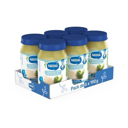 NESTLÉ Pack Savoury Vegetable & Fish Jars , 190g x 6 units