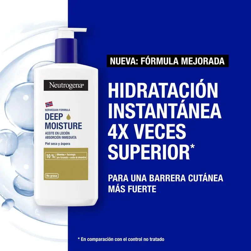 Neutrogena Neutrogena Deep Moisturising Lotion Oil Norwegian Formula for Dry Skin with Glycerin and Nourishing Oils, 400 ml