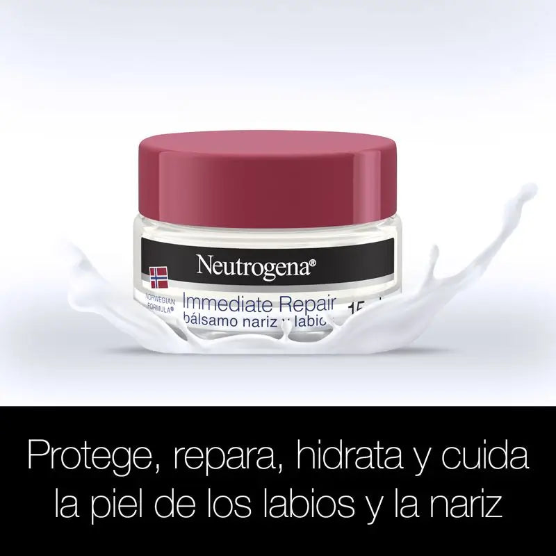 Neutrogena, Nose & Lip Balm, Norwegian Formula, Moisturising & Repairing Cream, Quick Absorption, 15 Ml