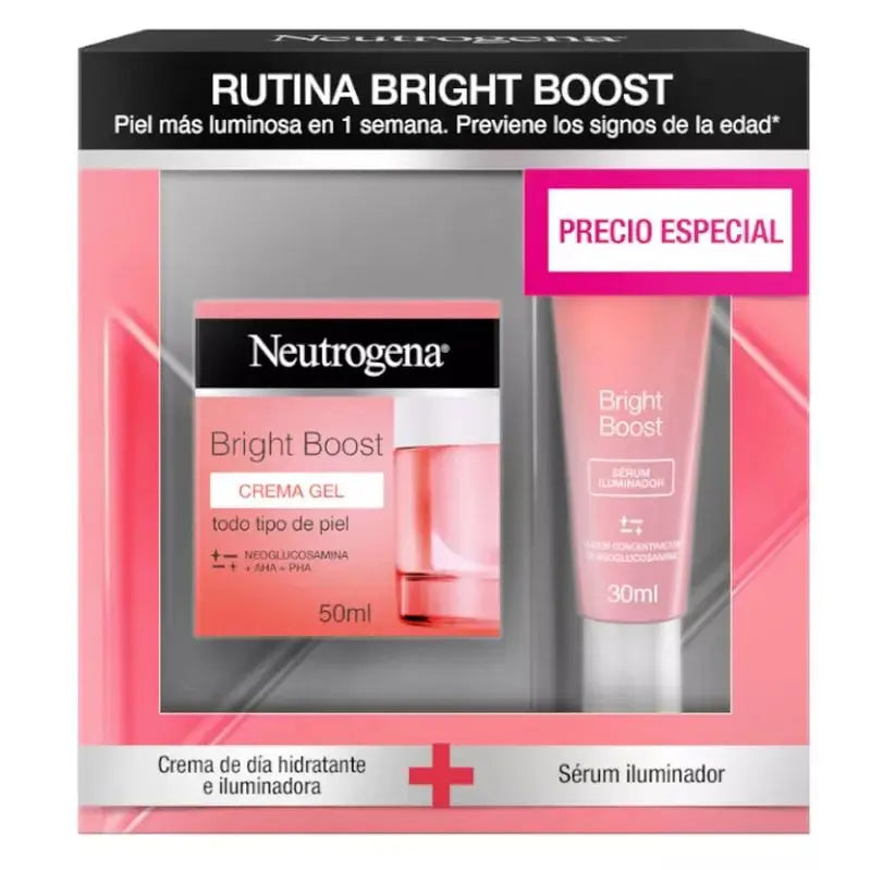 Neutrogena Bright Boost, Day Cream Gel 50ml, Facial Brightening Serum 30ml