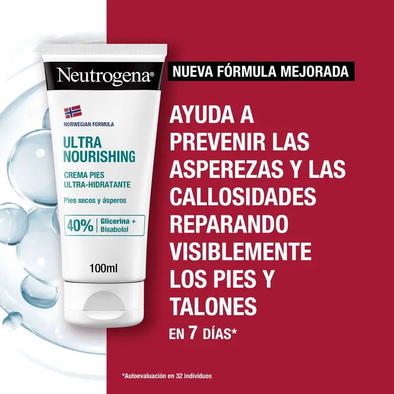 Neutrogena Ultra Moisturising Foot Cream, Dry & Damaged Feet, Cracked Heels, 100 Ml